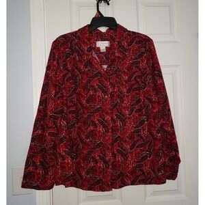 C.J. Banks Womans Corduroy Long sleeve plus Shirt Size 1X